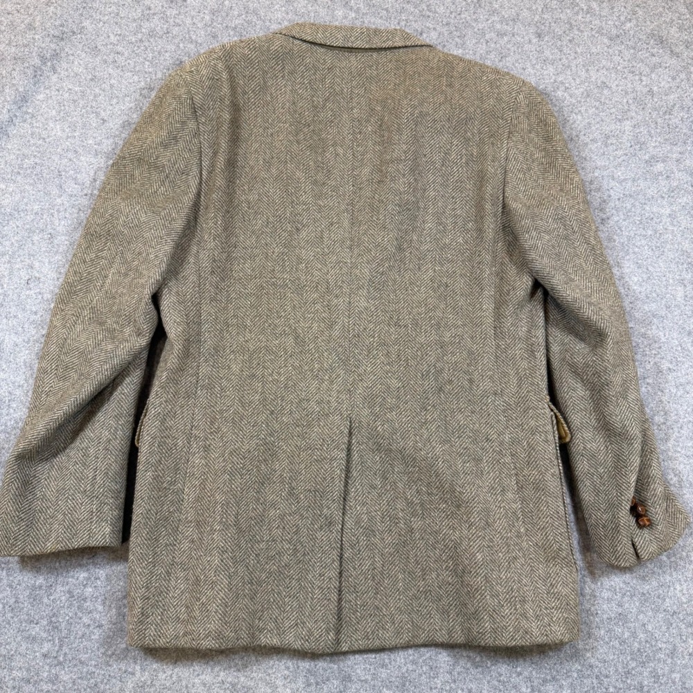 Cricketeer Porteous Mens 40R Wool Herringbone Blazer Brown Grey Sport Coat VTG - Picture 6 of 10